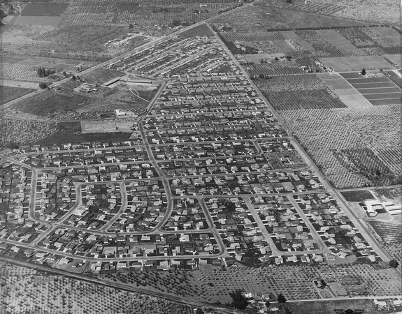Aerial view of Quito Park subdivision, Saratoga, 1950 (2004-17-4188)