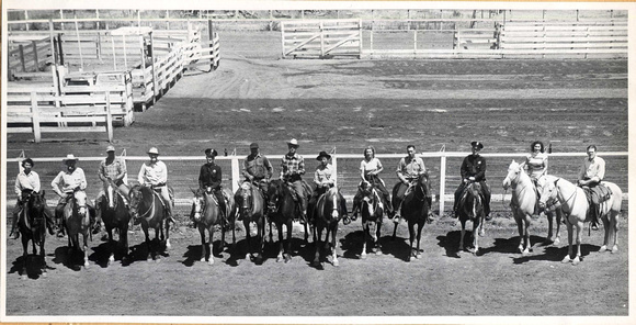 San Jose Police Department Mounted Unit at Sheriff's Posse Grounds, 1949 (1997-369-4)