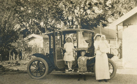 Campen Family with Baker Electric Automobile, c. 1915 (2007-84-21)