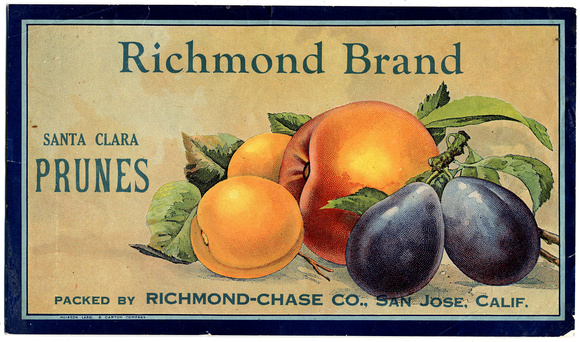 Richmond Brand Santa Clara Prunes label (1977-804-2)