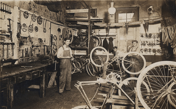 Bike repair shop, 1915 (1997-229-188)