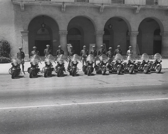 Motorcycle Police in front of Civic Auditorium, c. 1950 (1997-300-2299)